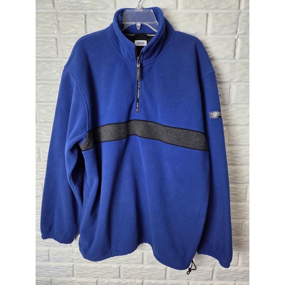 NWT IZOD PerformX pullover 1/4 zip Blue Gray Men's size XL Fleece